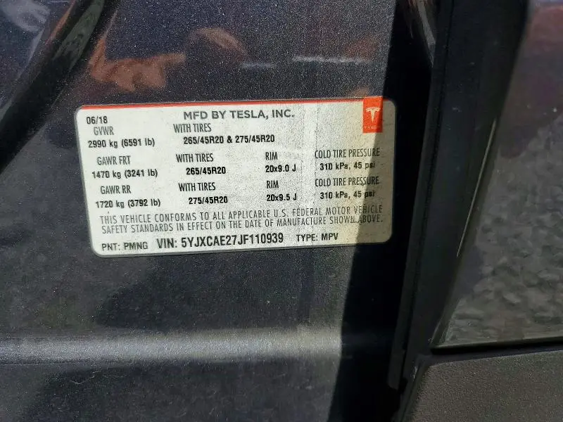 2018 TESLA MODEL X   