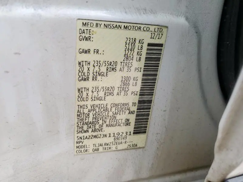 2018 NISSAN MURANO S  