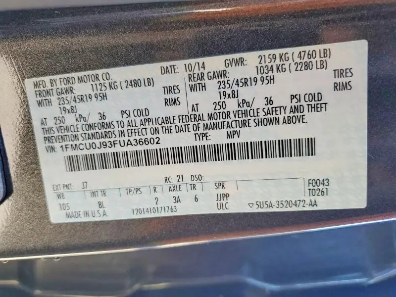 2015 FORD ESCAPE TITANIUM  