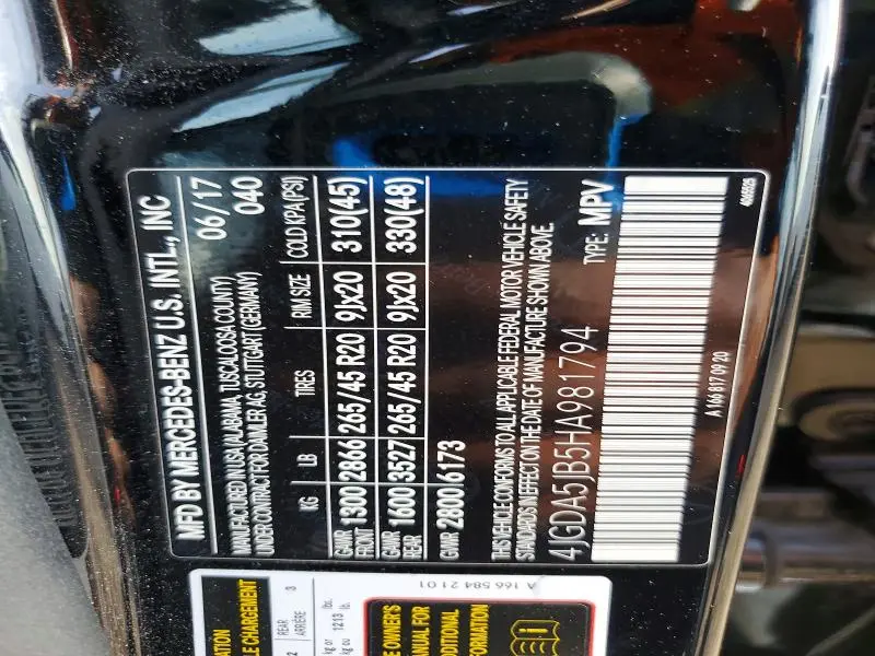 2017 MERCEDES-BENZ GLE 350  