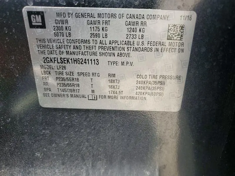 2017 GMC TERRAIN SLE  