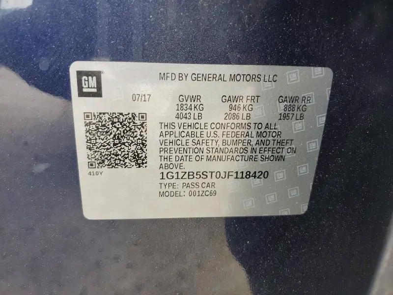 2018 CHEVROLET MALIBU LS  