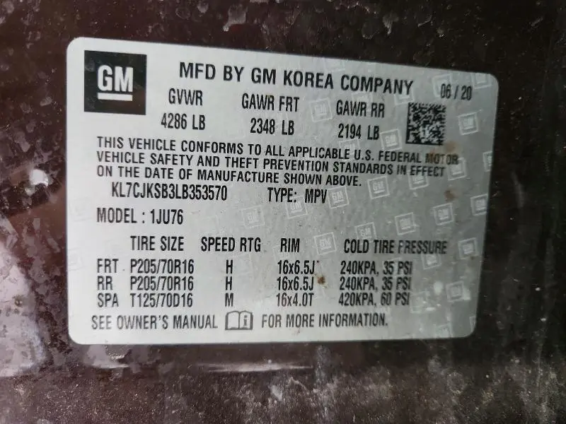 2020 CHEVROLET TRAX LS  