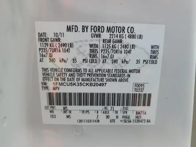 2012 FORD ESCAPE HYBRID  