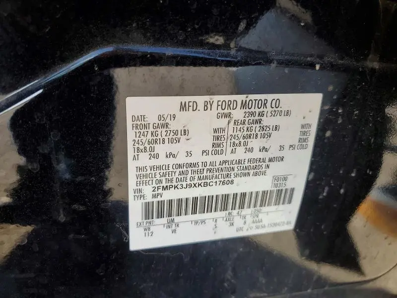 2019 FORD EDGE SEL  