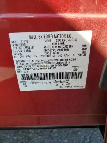 2019 FORD EDGE TITANIUM  