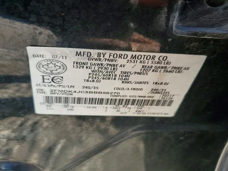 2011 FORD EDGE SEL  