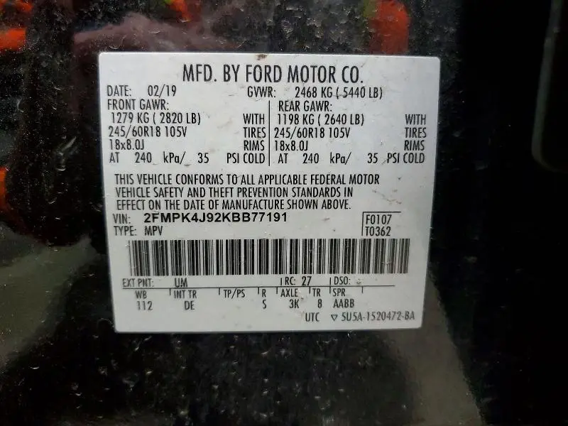2019 FORD EDGE SEL  