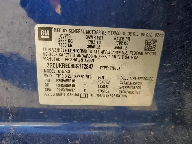 2014 CHEVROLET SILVERADO K1500 LT  