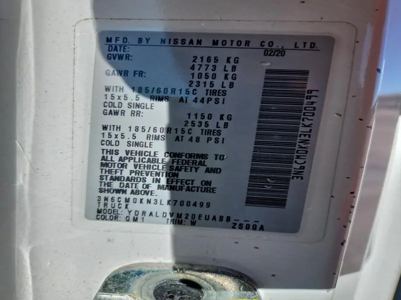 2020 NISSAN NV200 2.5S  