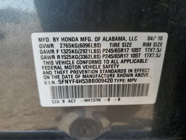 2011 HONDA PILOT EXL