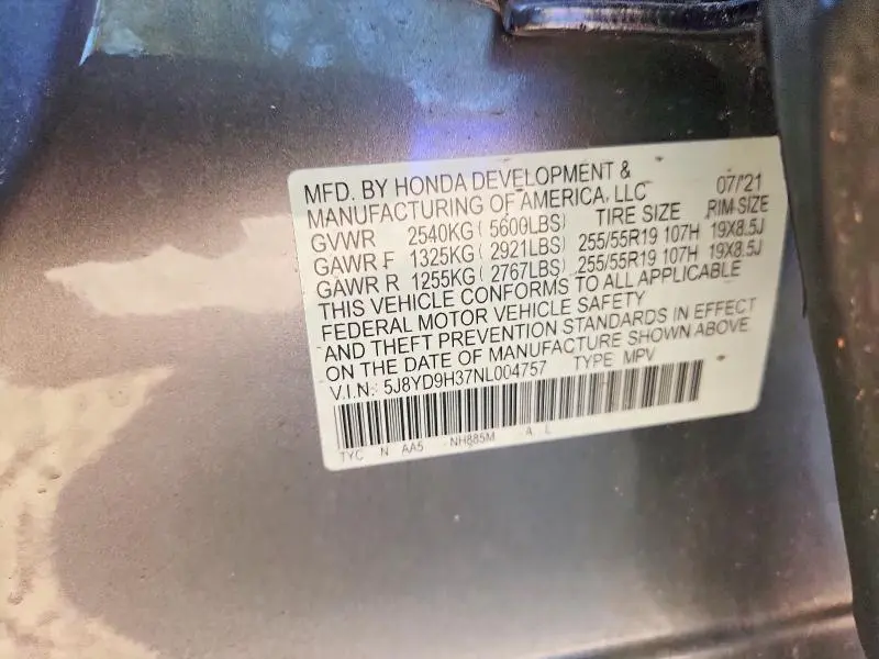 2022 ACURA MDX   