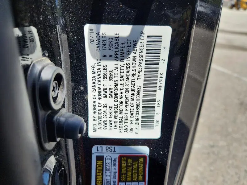 2014 HONDA CIVIC LX  