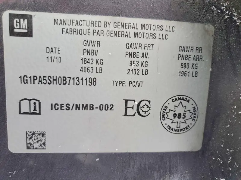 2011 CHEVROLET CRUZE LS  