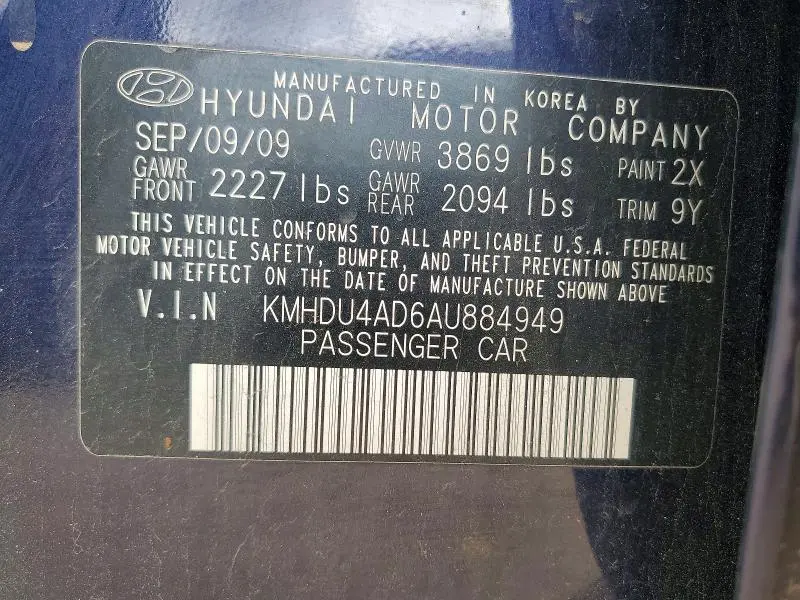 2010 HYUNDAI ELANTRA GLS  