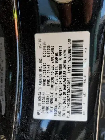 2016 HONDA ACCORD LX  