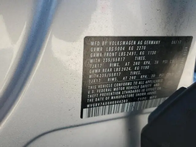 2017 VOLKSWAGEN TIGUAN S  