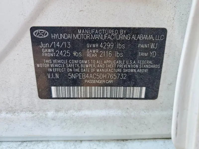 2013 HYUNDAI SONATA GLS  