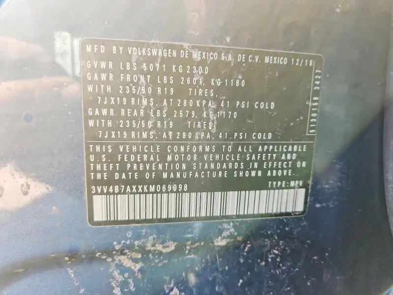 2019 VOLKSWAGEN TIGUAN SEL PREMIUM  