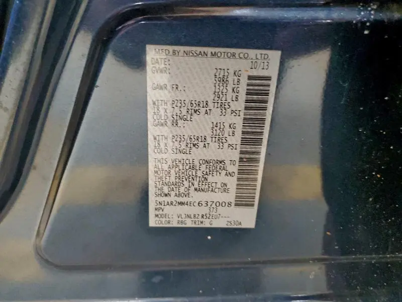 2014 NISSAN PATHFINDER S  