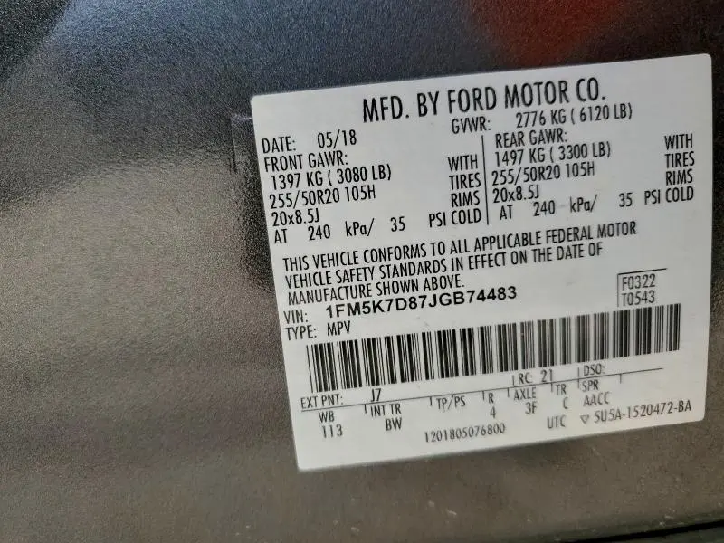 2018 FORD EXPLORER XLT  