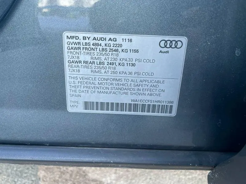 2017 AUDI Q3 PREMIUM  