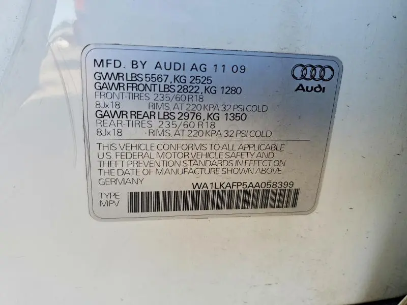 2010 AUDI Q5 PREMIUM PLUS  