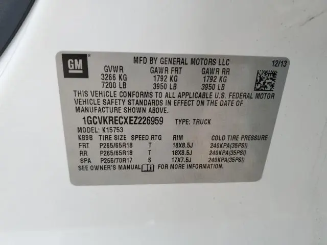 2014 CHEVROLET SILVERADO K1500 LT  