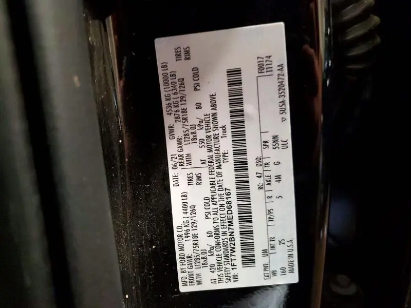 2021 FORD F250 SUPER DUTY  