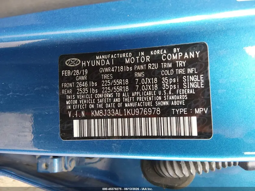 2019 HYUNDAI TUCSON LIMITED