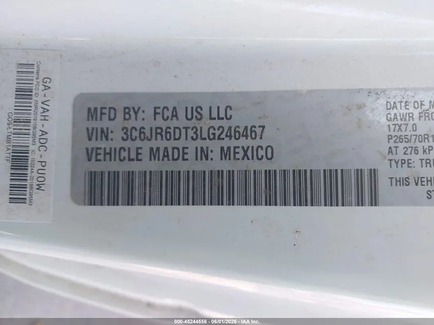 2020 RAM 1500 CLASSIC TRADESMAN  4X2 8' BOX