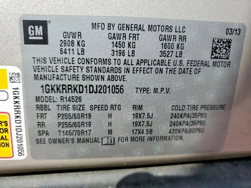 2013 GMC ACADIA SLT-1  