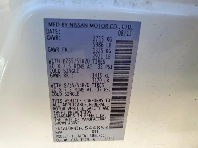 2015 INFINITI QX60 BASE  