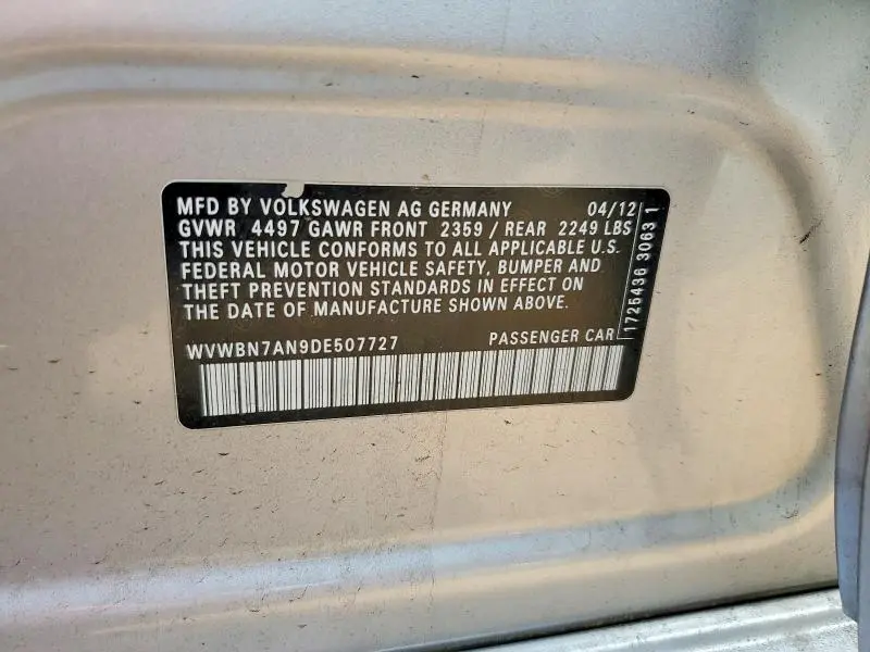 2013 VOLKSWAGEN CC SPORT  