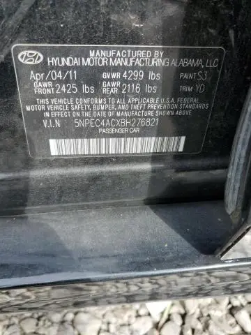 2011 HYUNDAI SONATA SE  