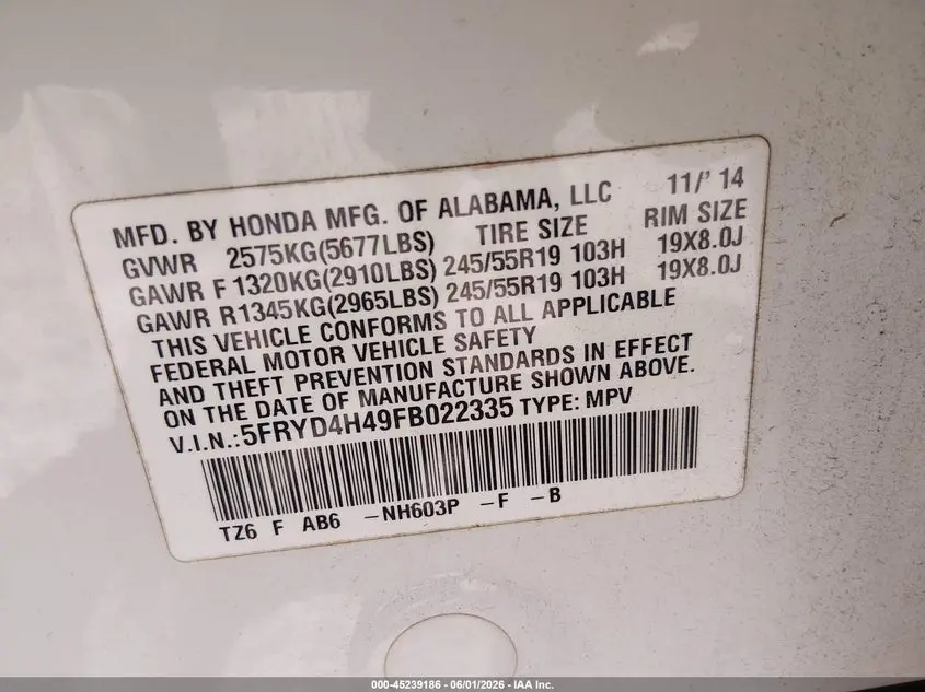 2015 ACURA MDX TECHNOLOGY PACKAGE