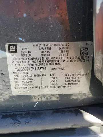 2017 CHEVROLET COLORADO LT  