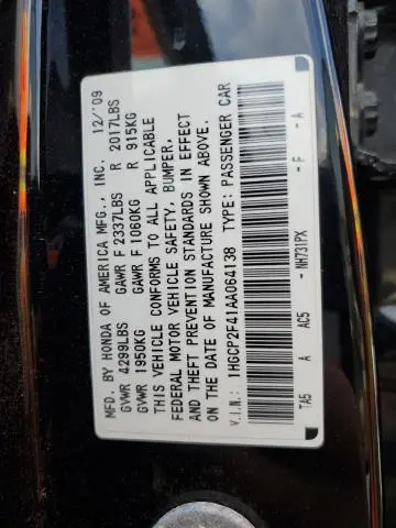 2010 HONDA ACCORD LXP  