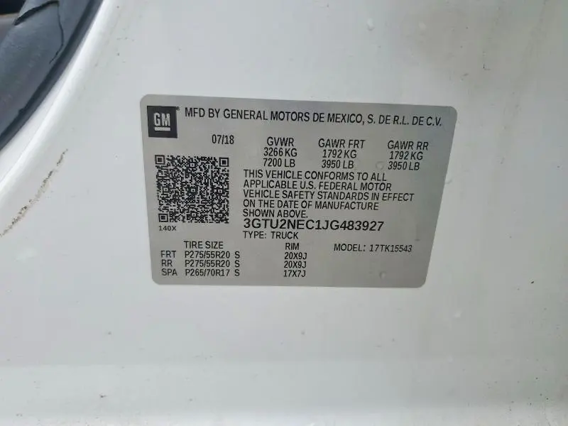 2018 GMC SIERRA K1500 SLT  