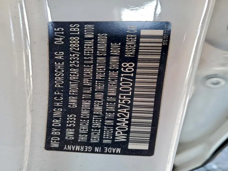 2015 PORSCHE PANAMERA 2  