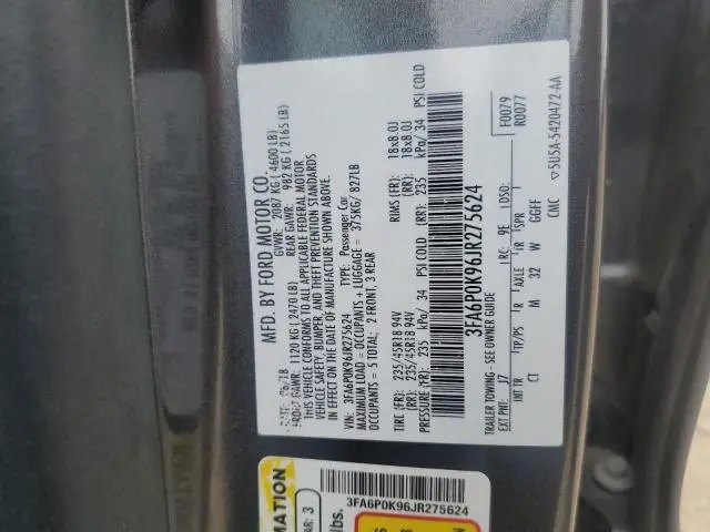 2018 FORD FUSION TITANIUM/PLATINUM  