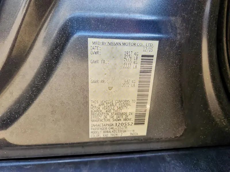 2016 NISSAN ALTIMA 2.5  