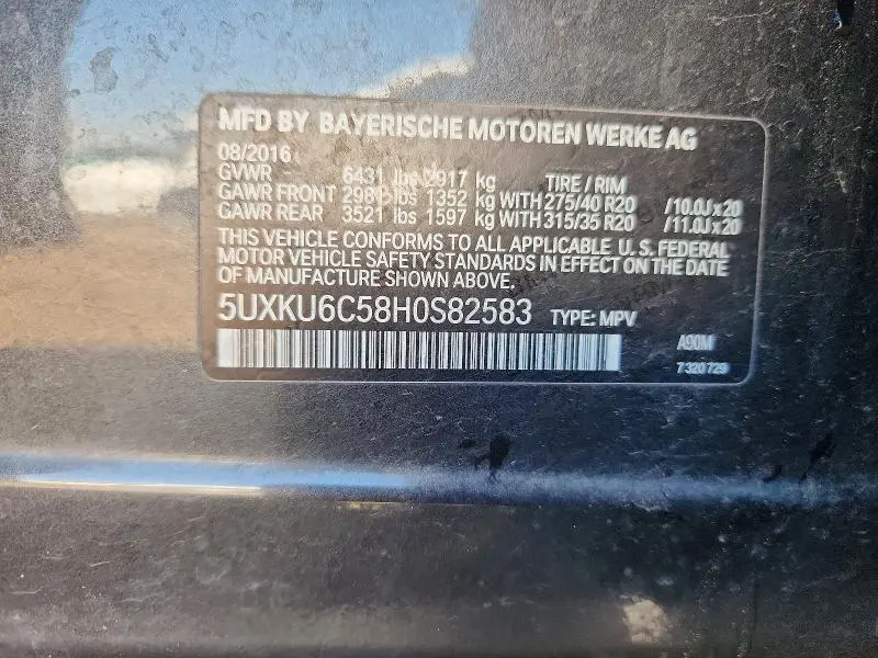 2017 BMW X6 XDRIVE50I  