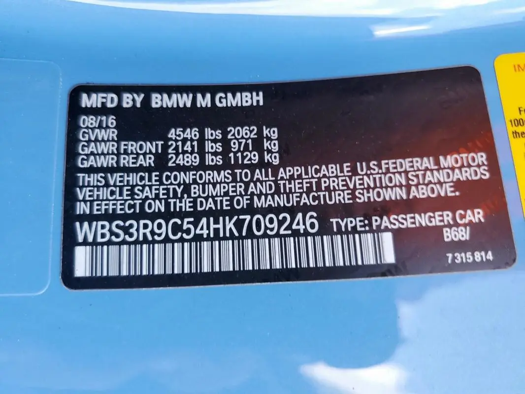 2017 BMW M4   