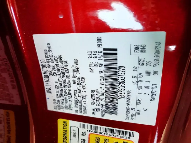 2016 FORD MUSTANG GT  