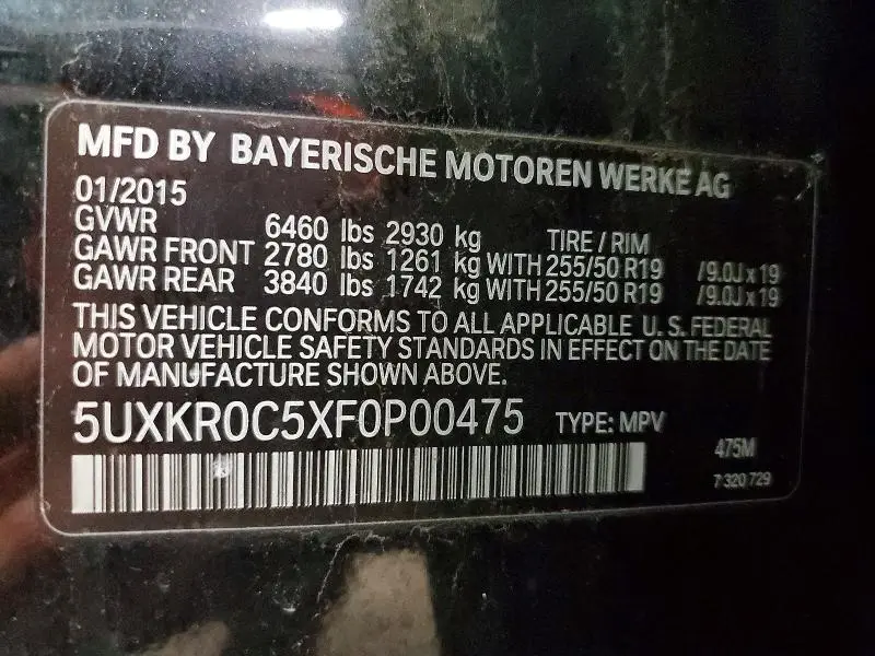 2015 BMW X5 XDRIVE35I  