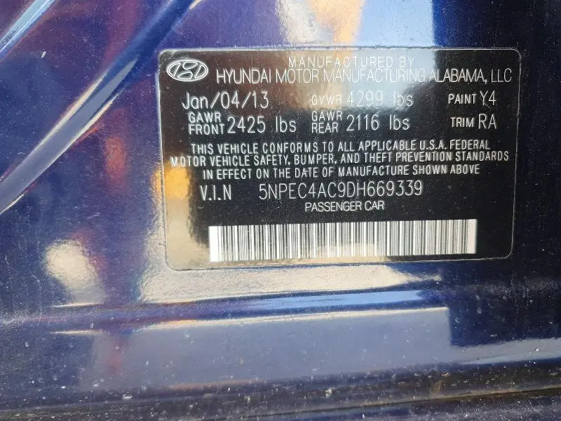 2013 HYUNDAI SONATA SE  