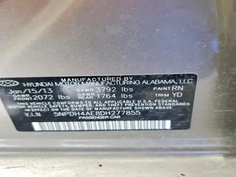 2013 HYUNDAI ELANTRA GLS  