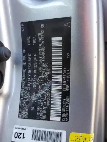 2015 TOYOTA SIENNA XLE  