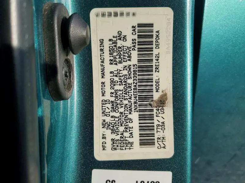 2010 TOYOTA COROLLA LE  